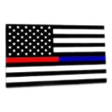 Thin Blue Line-red/blue 4x6 American Flag Sticker