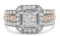 14k Two-tone Gold 1.13ct Diamond Halo Ring