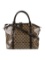 Gucci Brown Patent Leather Gg Crystal Top Hdl Bag