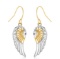 10k Gold Two-tone Wing Drop Earrings