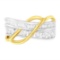 10k Two-tone Gold 1.11ct Diamond Bypass Ring