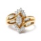 10k Two-tone Gold .50ct Diamond Pear Cluster Ring