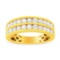 10k Gold Round 1.00ct Two-row Diamond Ring