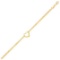 14k Gold Heart Station Double Rolo Chain Anklet