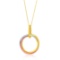 14k Tri-color Gold Open Interlaced Ring Necklace