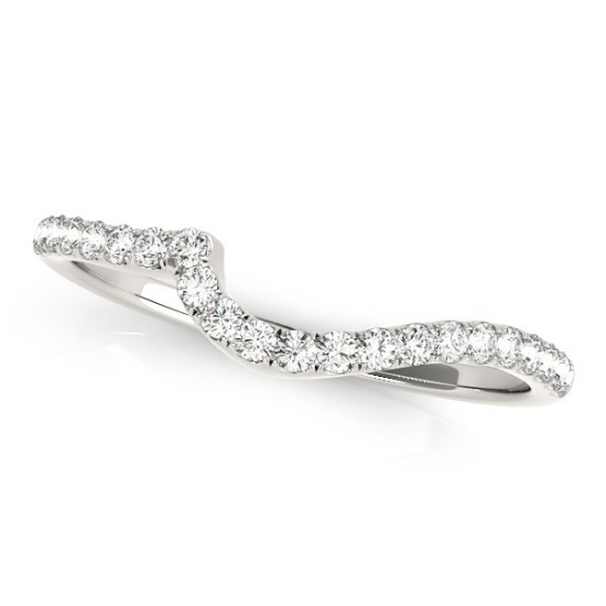 14k Wgold .18ct Diamond Pave Setting Wedding Ring