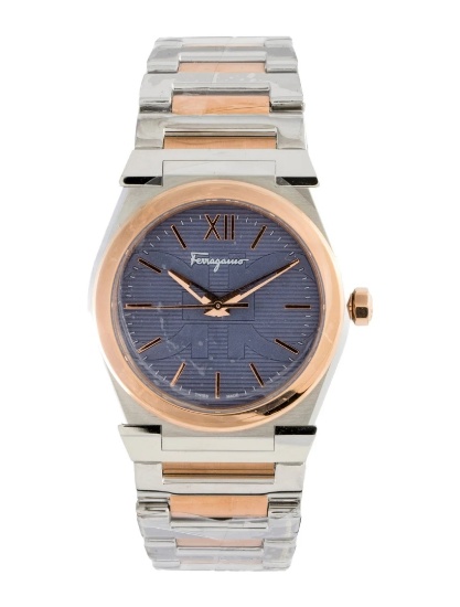 Salvatore Ferragamo Vega Ss Blue Dial Men's 40mm