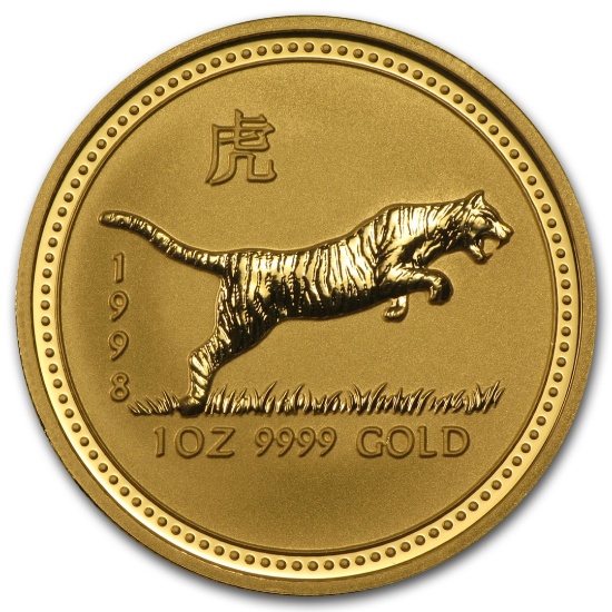 1998 Australia 1 Oz Gold Lunar Tiger Bu (series I)