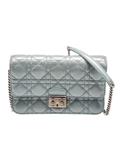 Christian Dior Metallic Satin Flap Crossbody Bag