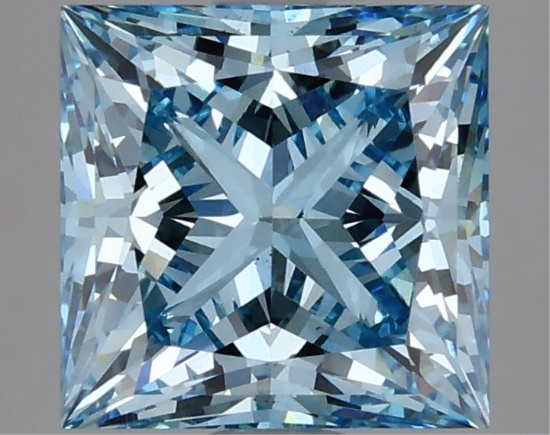Fancy Blue Princess Cut 3.10ct Vs1 Lab Diamond