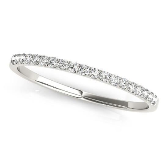 14k Wgold Round .12ct Diamond Pave Set Style Ring