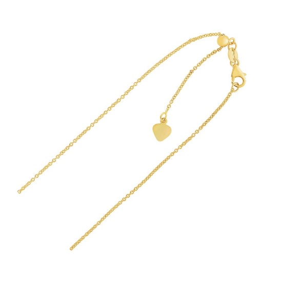 14k Gold Adjustable Cable Chain 1.0mm