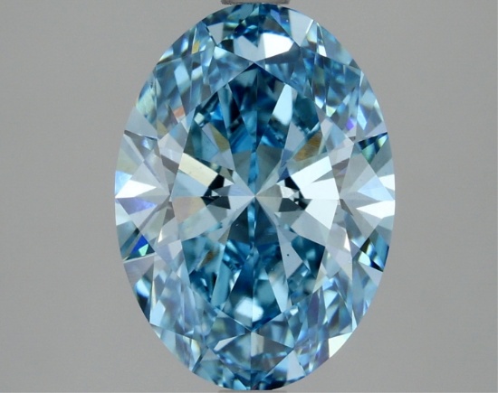 Fancy Blue Oval Cut 3.02ct Vs1 Lab Diamond