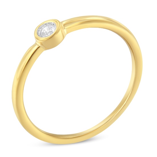 14k Gold Pl. Round .05ct Diamond Solitaire Ring