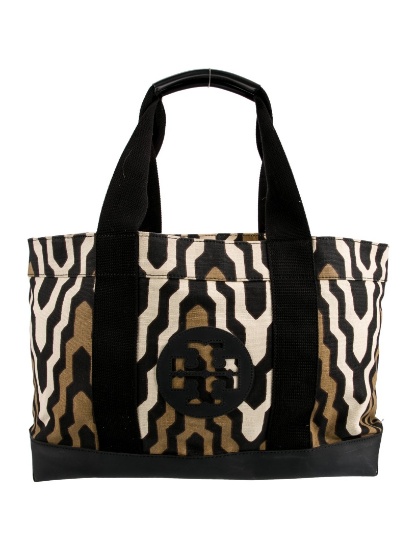 Tory Burch Signature Logo Canvas Emb Lasercut Hobo