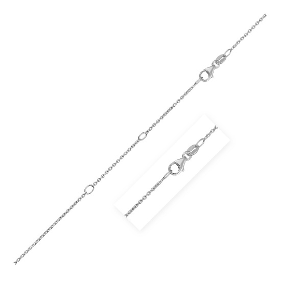 14k White Gold Double Extendable Cable Chain
