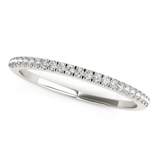 14k Wgold .12ct Diamond Scallop Style Wedding Band