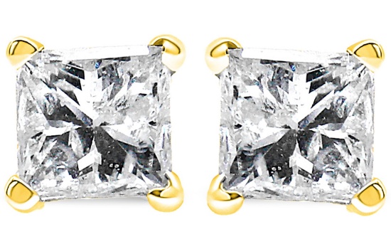 14k Gold Igl 1.00ct Diamond Stud Earrings