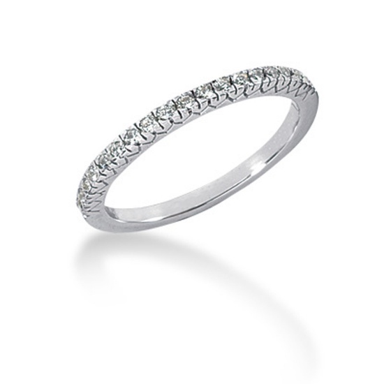 14k Wgold .18ct Diamond Engraved Fishtail Band