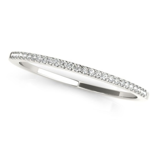 14k Wgold .09ct Diamond Slim Round Pave Set Band