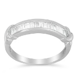 Glittering .50ct Diamond Channel Set X-motif Ring