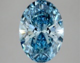 Fancy Blue Oval Cut 3.13ct Vs2 Lab Diamond