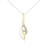 10k Two-tone .11ct Diamond Accent Necklace