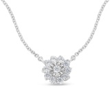 Dazzling .50ct Diamond Floral Cluster Necklace