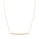14k Gold Thin Textured Bar Necklace