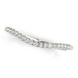 14k Wgold Round .12ct Diamond Soft Curved Band