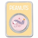 Snoopy Welcome Baby Girl 1 Oz Colored Silver