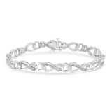 Cute .20ct Diamond Infinity Heart Tennis Bracelet