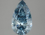 Fancy Blue Pear Cut 4.00ct Vs1 Lab Diamond