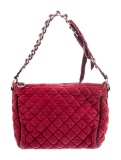 Marc Jacobs Red Velvet Bow & Chain-link Shldr Bag