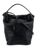 Burberry Black Leather Drawstring Cls Bucket Bag