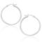 10k White Gold Polished Hoop Earrings 25mm