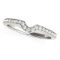 14k White Gold .12ct Diamond Modern Curved Band