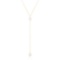 14k Gold Lariat Necklace With Pearls