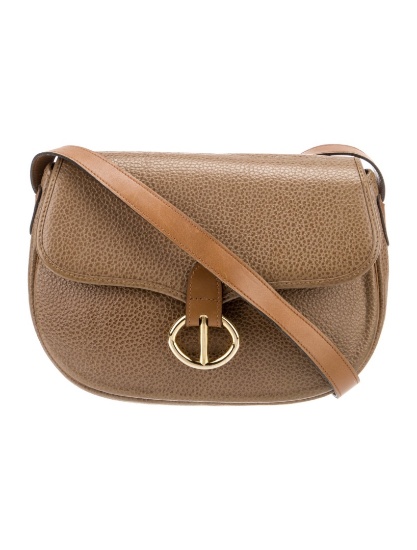 Christian Dior Vtg Neutrals Leather Crossbody Bag