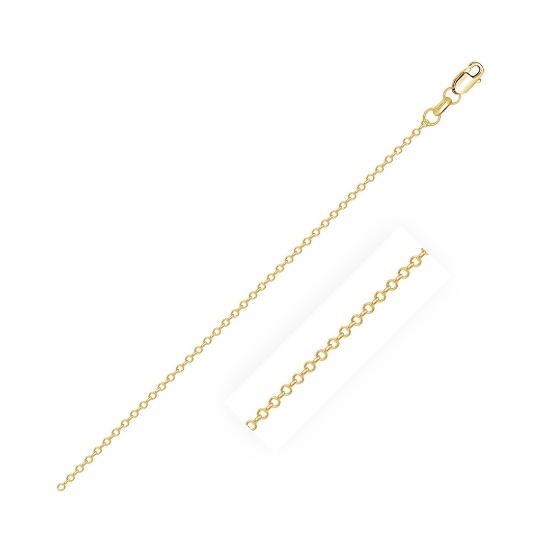 14k Gold Diamond Cut Cable Link Chain 0.8mm