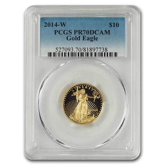 2014-w 1/4 Oz Proof American Gold Eagle Pr-70 Pcgs