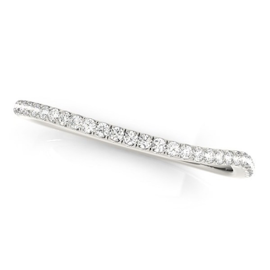 14k Wgold .09ct Diamond Slim Curved Wedding Ring