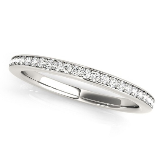 14k White Gold Round .24ct Diamond Simple Ring