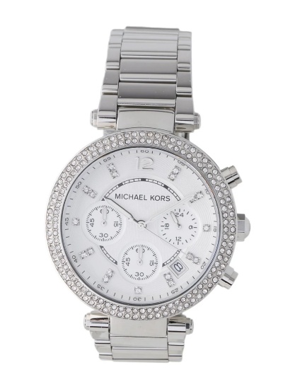 Michael Kors Parker Slvr Dial Crystal Women's 39mm