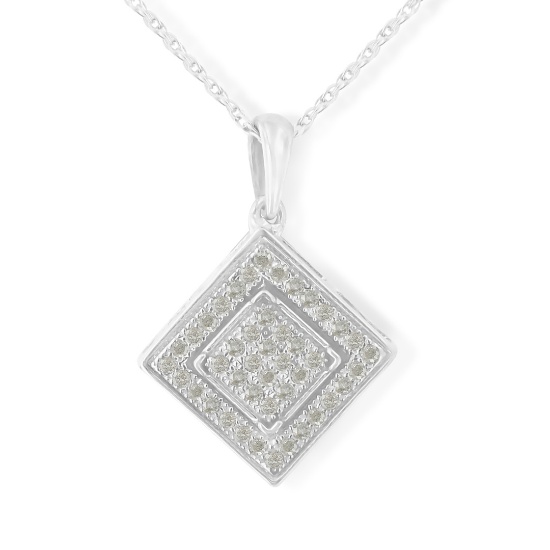 Sparkling .30ct Diamond Rhombus Shaped Necklace