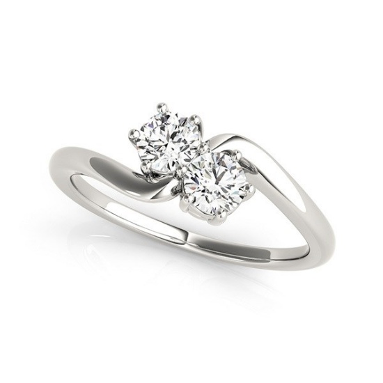 14k White Gold Round .46ct Diamond Solitaire Ring