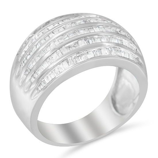 Elegant 1.00ct Diamond Domed Tapered Ring