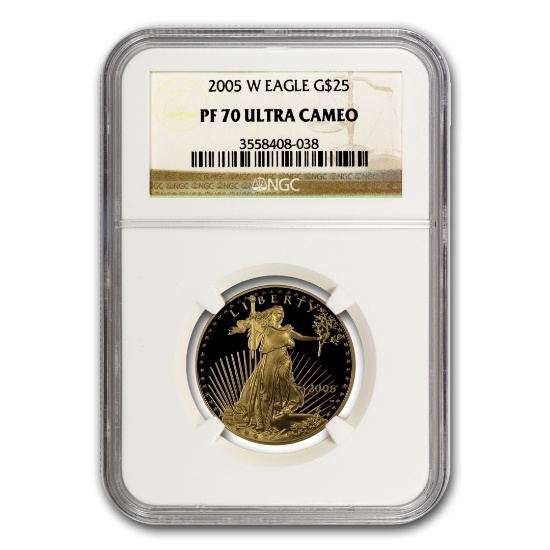 2005-w 1/2 Oz Proof American Gold Eagle Pf-70 Ngc