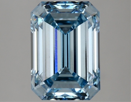 Fancy Blue Emerald Cut 3.13ct Vs1 Lab Diamond