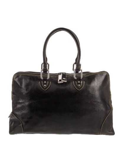 Marc Jacobs Black Leather Silver-tone Hdw Clutch